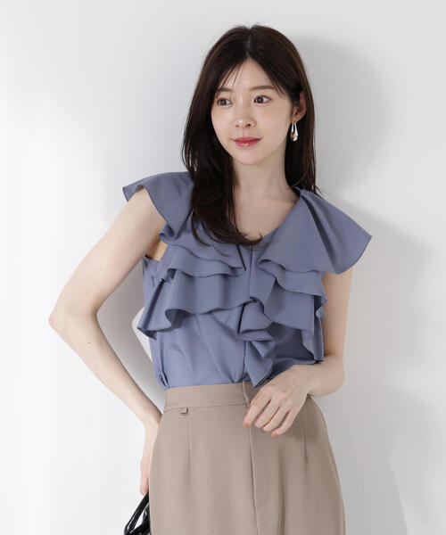 ブラウス シャツ フリル半袖ブラウス / 1215110600 レディース PROPORTION BODY DRESSING ブラウス シャツ フリル半袖ブラウス