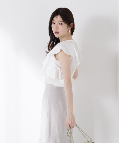 「PROPORTION BODY DRESSING」 半袖ブラウス SMALL ホワイト レディース プロポーションボディドレッシング PROPORTION BODY DRESSING