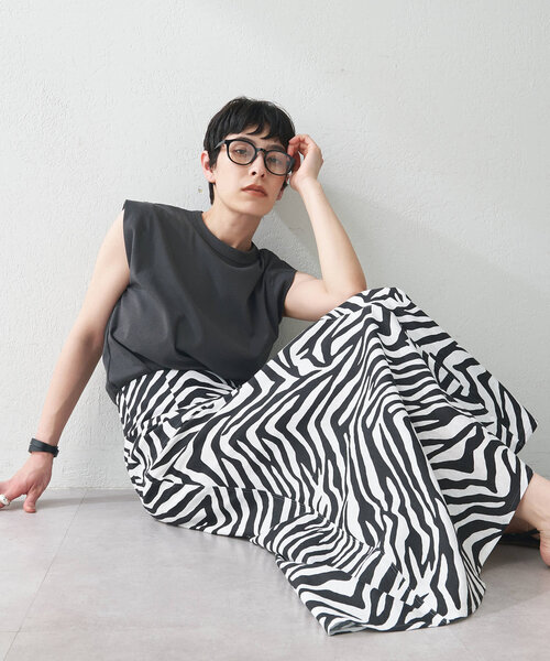 Whim Gazette スカート ゼブラ柄フレアスカート : ZOZOTOWN