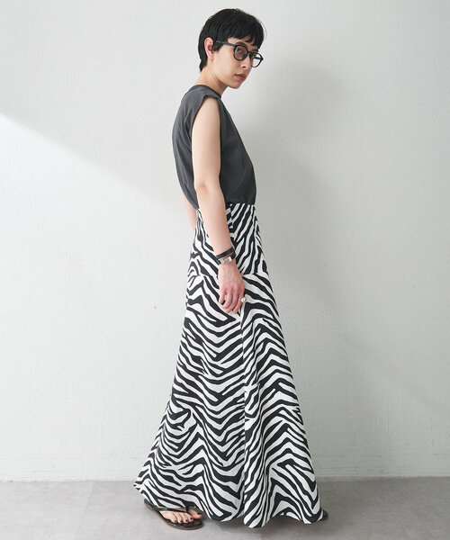 スカート maneko2126 Whim Gazette スカート ゼブラ柄フレアスカート : ZOZOTOWN