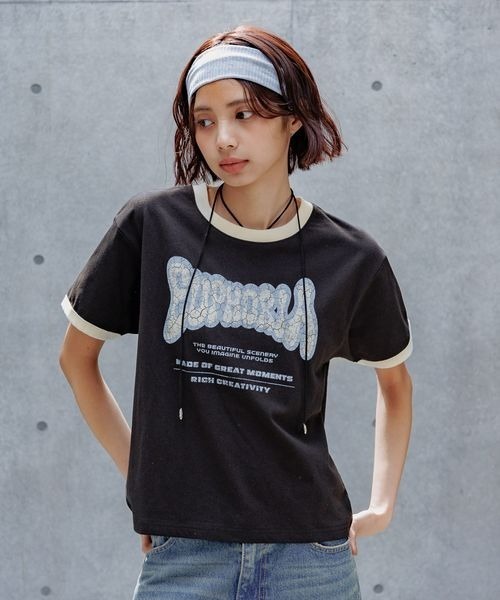 デッドストック　レディース　PLAY BOY リンガーtシャツ サイズM デッドストック レディース PLAY BOY リンガーtシャツ サイズM