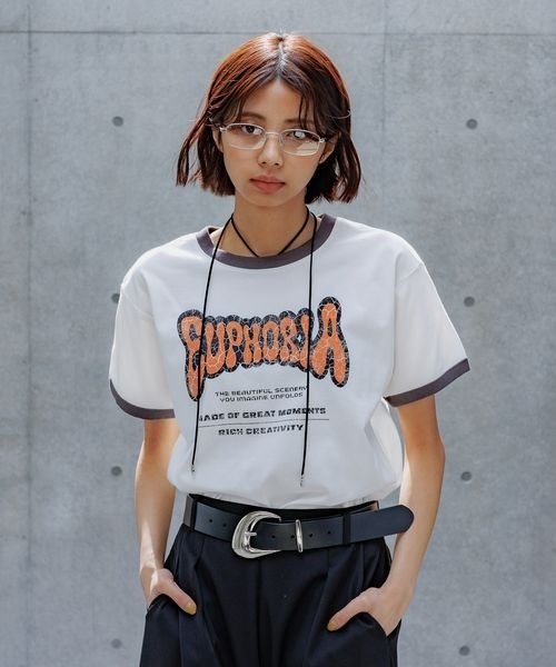 PAGEBOY（ページボーイ） tシャツ 半袖 リンガーロゴTシャツ