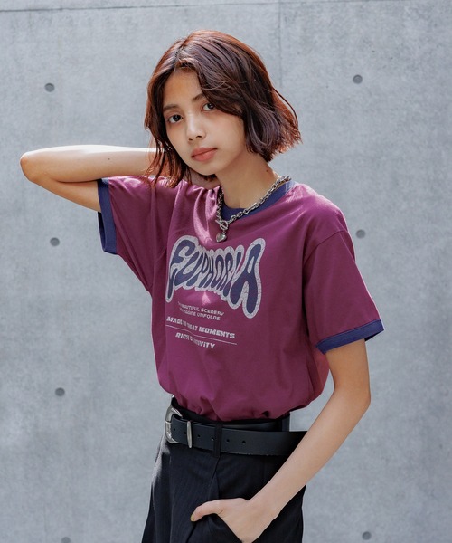 PAGEBOY（ページボーイ） tシャツ 半袖 リンガーロゴTシャツ