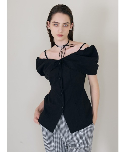 COEL（コエル） ブラウス シャツ コットンリネンオフショルブラウス