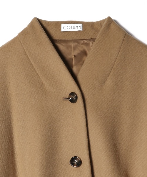 「COLUMN」 ノーカラーコート 38 キャメル レディース_画像3