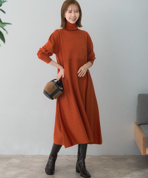 URBAN RESEARCH ROSSO WOMEN」 ニットワンピース FREE オレンジ