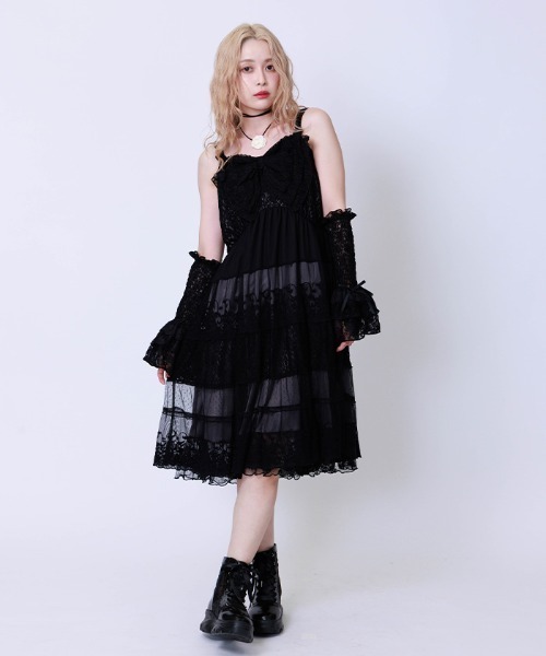 axes femme キャミソール レーシービッグリボンキャミ