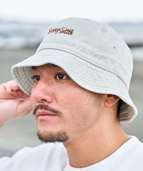 Sunny Smith 帽子 ハット 筆記体ロゴ刺繍ピグメント バケットハット