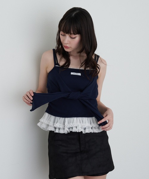 tシャツ レイヤードデザインキャミ レディース