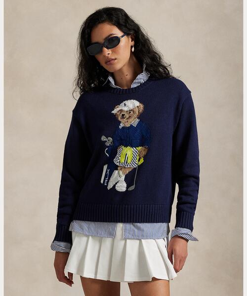 極美品　ポロラルフローレン　セーター　ニット　ネイビー　ポロベア　140サイズ POLOラルフローレン ポロベアニット セーター ネイビー - メルカリ