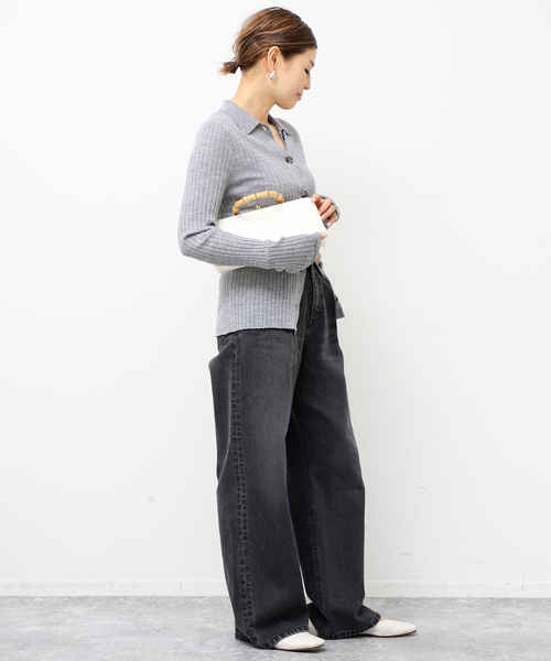 「Deuxieme Classe」 「EVERYDAY I LIKE.」加工デニムパンツ 38 チャコールグレー レディース_画像5