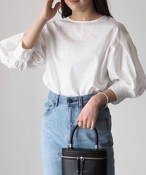 「Riberry」 7分袖ブラウス MEDIUM オフホワイト レディース_画像3