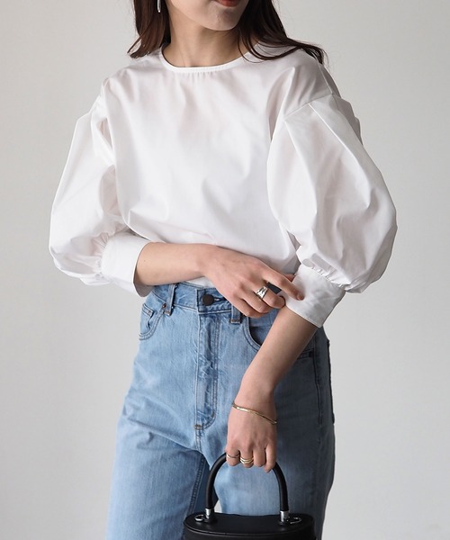 「Riberry」 7分袖ブラウス MEDIUM オフホワイト レディース_画像5