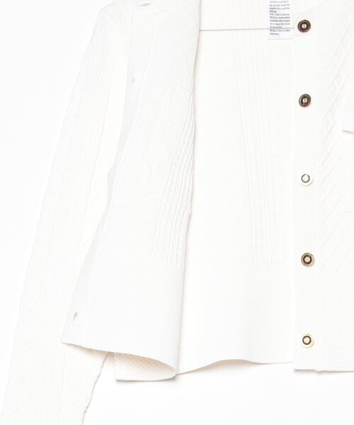 【美品】Sov. ソブ レーヨンナイロンダルケーブルニットジャケット 白 Sov. / レーヨンナイロンダルケーブルニットジャケット TOPS Night