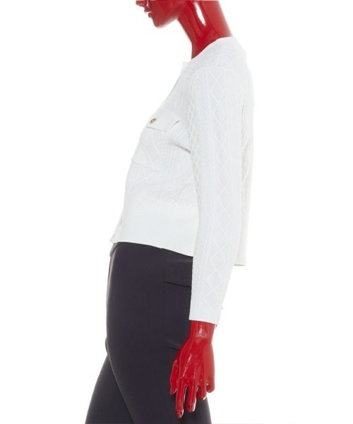 Sov. カーディガン レーヨンナイロンダルケーブルニットジャケット