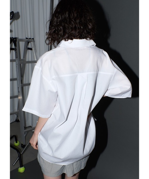 「Adoon plain」 半袖シャツ FREE ライトグレー レディース_画像2