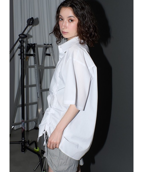 「Adoon plain」 半袖シャツ FREE ライトグレー レディース_画像3