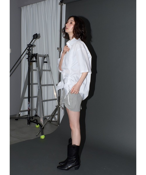 「Adoon plain」 半袖シャツ FREE ライトグレー レディース_画像5