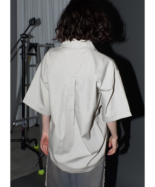 「Adoon plain」 半袖シャツ FREE ライトグレー レディース_画像8