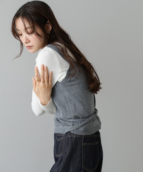 BAB（バブ） ベスト ジレ カシュクールベストSETニット レディース