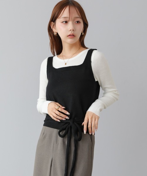 BAB（バブ） ベスト ジレ カシュクールベストSETニット レディース