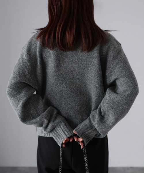 Riberry（リベリー） ニット セーター 襟切替えダブルジップニット