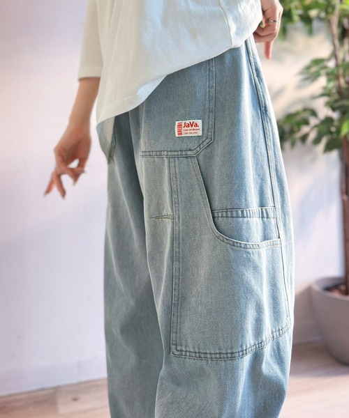 Java ワイドパンツ ジーンズ デニム デニムパンツ 「JaVaジャバコラボ 