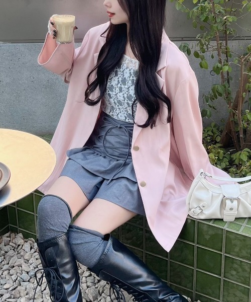 「nemne store」 テーラードジャケット SMALL アイボリー レディース_画像4