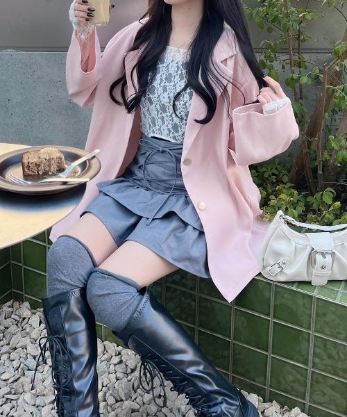 「nemne store」 テーラードジャケット SMALL アイボリー レディース_画像5