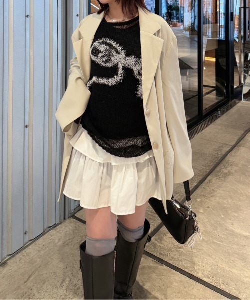 「nemne store」 テーラードジャケット SMALL アイボリー レディース_画像8