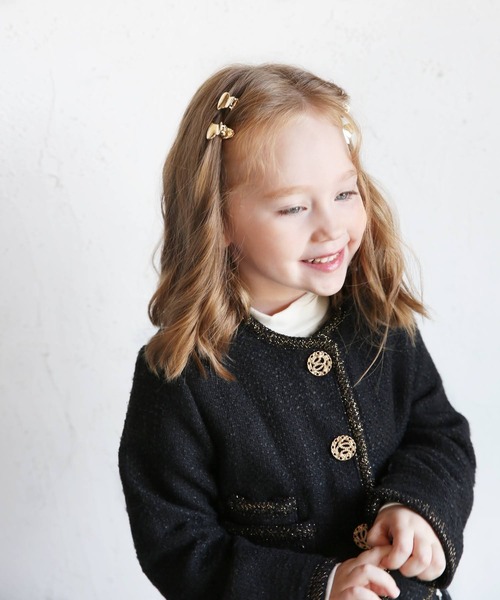 「Rora」 「KIDS」ノーカラージャケット 140 ブラック キッズ_画像6