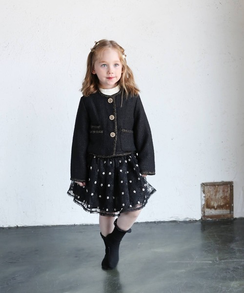 「Rora」 「KIDS」ノーカラージャケット 140 ブラック キッズ_画像8