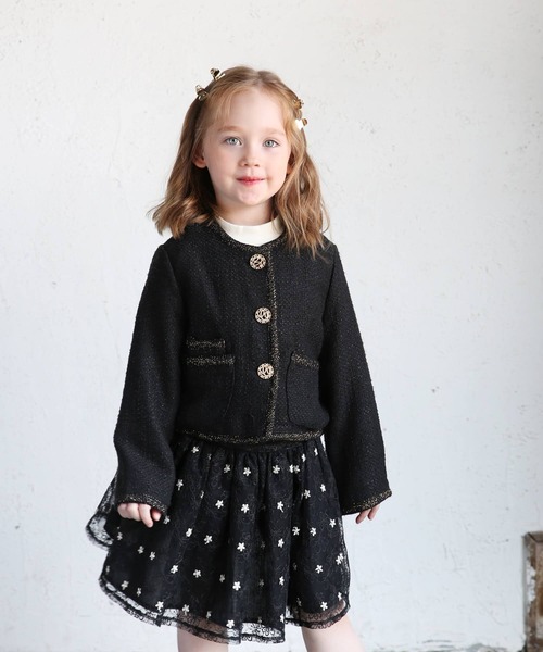 「Rora」 「KIDS」ノーカラージャケット 140 ブラック キッズ_画像9