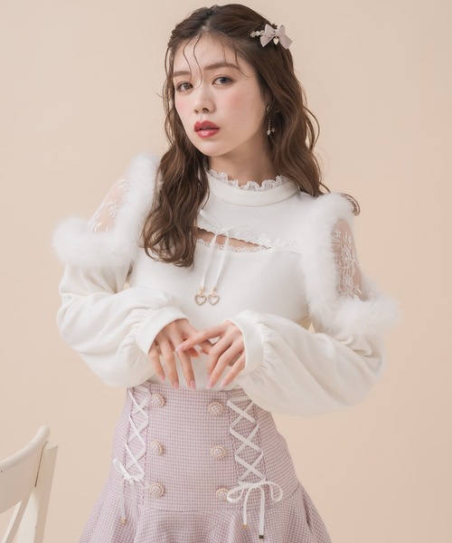 クチュールバイロジータ tシャツ ファーショルダートップス レディース クチュールバイロジータ tシャツ ファーショルダートップス レディース
