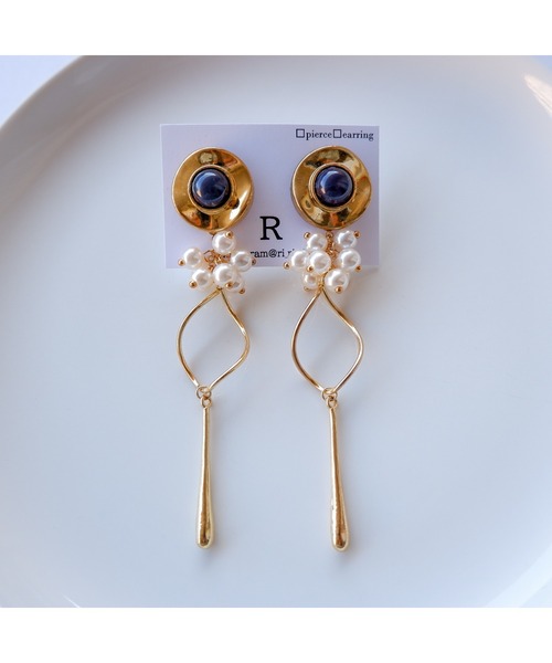 TONE（トネ） ピアス 「R」882 ボタン×パールピアス(MA) レディース 