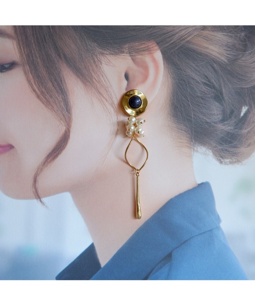 TONE（トネ） ピアス 「R」882 ボタン×パールピアス(MA) レディース 