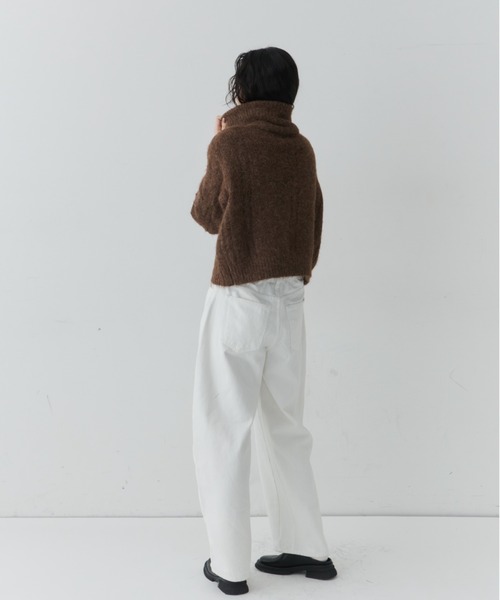 NUJOH ニット セーター Cable Zip High Neck Knit / ケーブルジップ