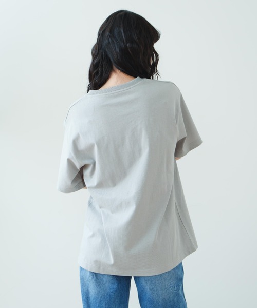 「eLur」 半袖Tシャツ FREE ライトブルー レディース_画像4