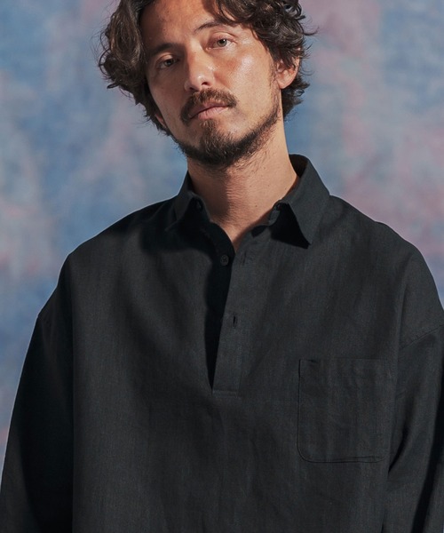 「Jih Nunc」 長袖シャツ L ベージュ メンズ_画像2