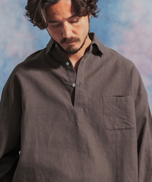 「Jih Nunc」 長袖シャツ L ベージュ メンズ_画像7