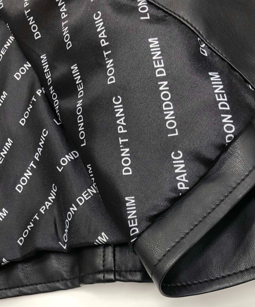 「London Denim」 レザーブルゾン 46 ブラック メンズ_画像3
