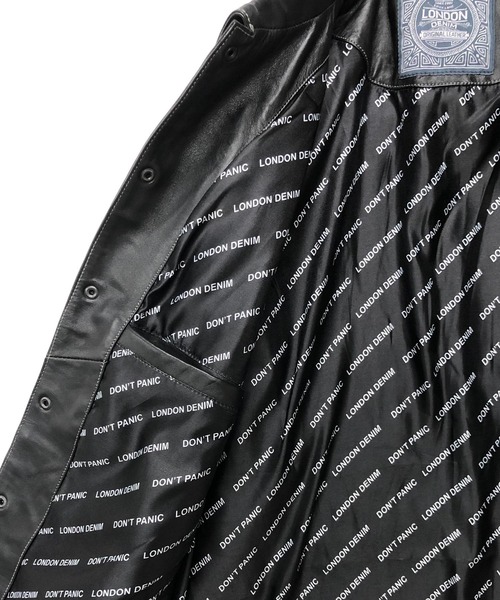 「London Denim」 レザーブルゾン 46 ブラック メンズ_画像5