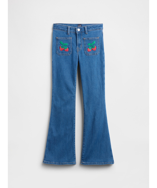 GAP（ギャップ） パンツ ハイライズ 刺しゅうワッペン '70s フレア