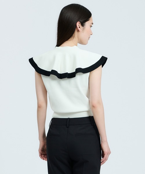 「ESTNATION」 ノースリーブニット FREE ネイビー レディース_画像4