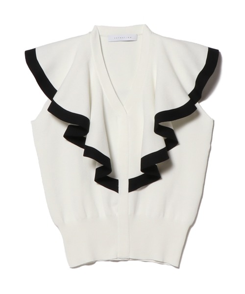 「ESTNATION」 ノースリーブニット FREE ネイビー レディース_画像7