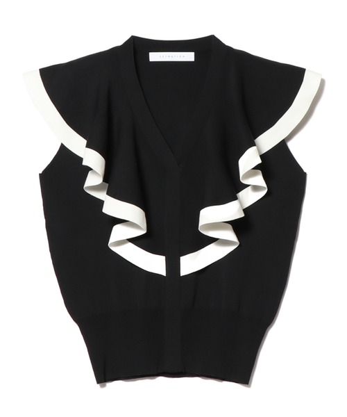 「ESTNATION」 ノースリーブニット FREE ネイビー レディース_画像8