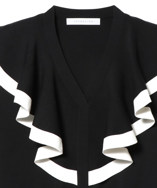 「ESTNATION」 ノースリーブニット FREE ネイビー レディース_画像10