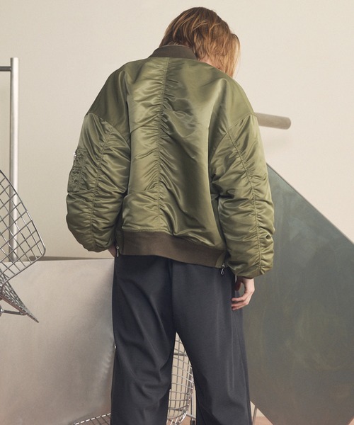 maison special MA-1 カーキ　オーバーサイズフライトジャケット UNISEX》MA-1 Mix Prime-Over Puffer Jacket/MA-1ミックスプライム