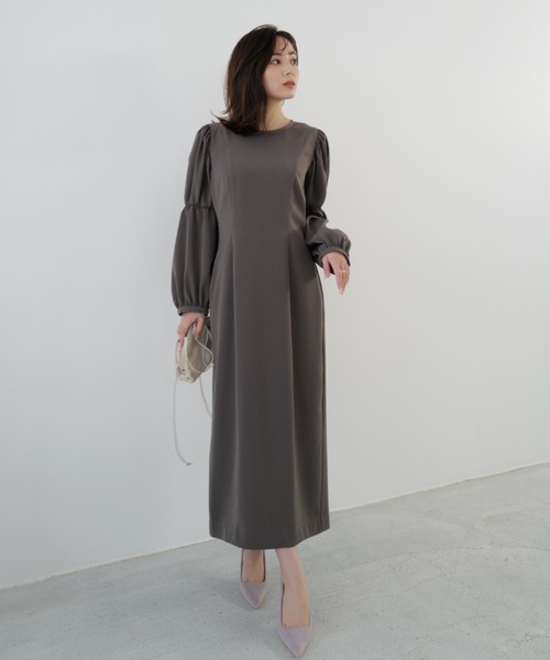 「anuans」 長袖ワンピース SMALL アイボリー レディースの画像