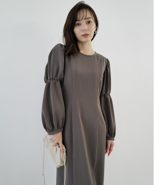「anuans」 長袖ワンピース SMALL アイボリー レディースの画像